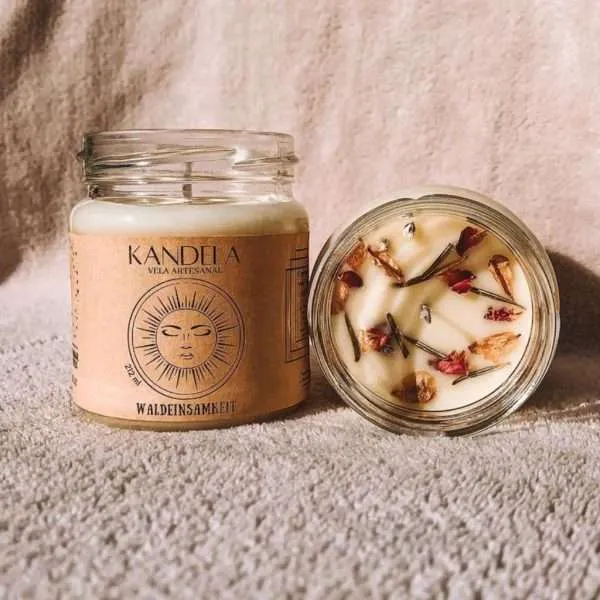 vela aromatica de pino naranja eucalipto