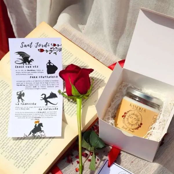Sant Jordi caja regalo velas aromaticas