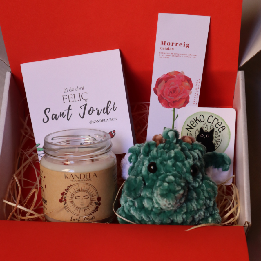 pack rosa dragón crochet sant jordi
