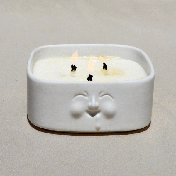 vela aromática en porcelana