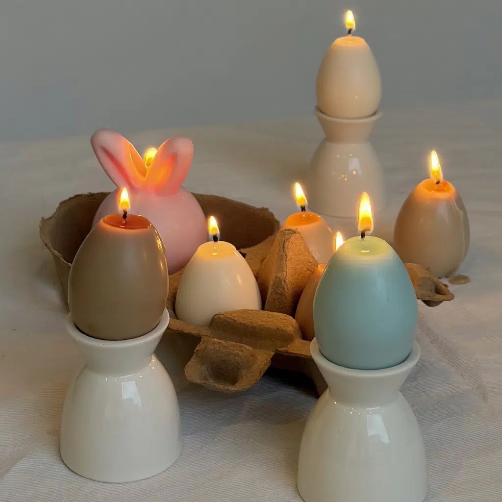 velas con forma de huevo